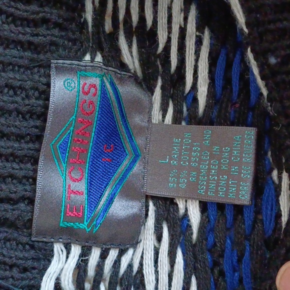 Etchings vintage Handknit crewneck sweater ramie & cotton L - Picture 8 of 13